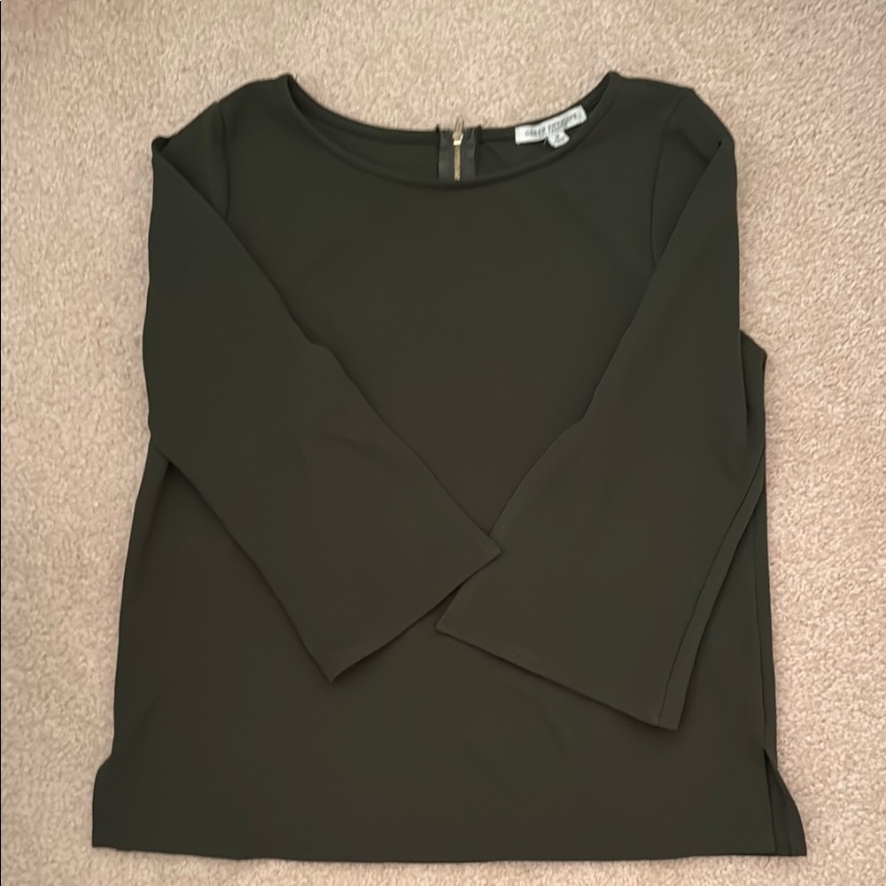 Green Envelope Boxy Green 3/4 Sleeve Blouse